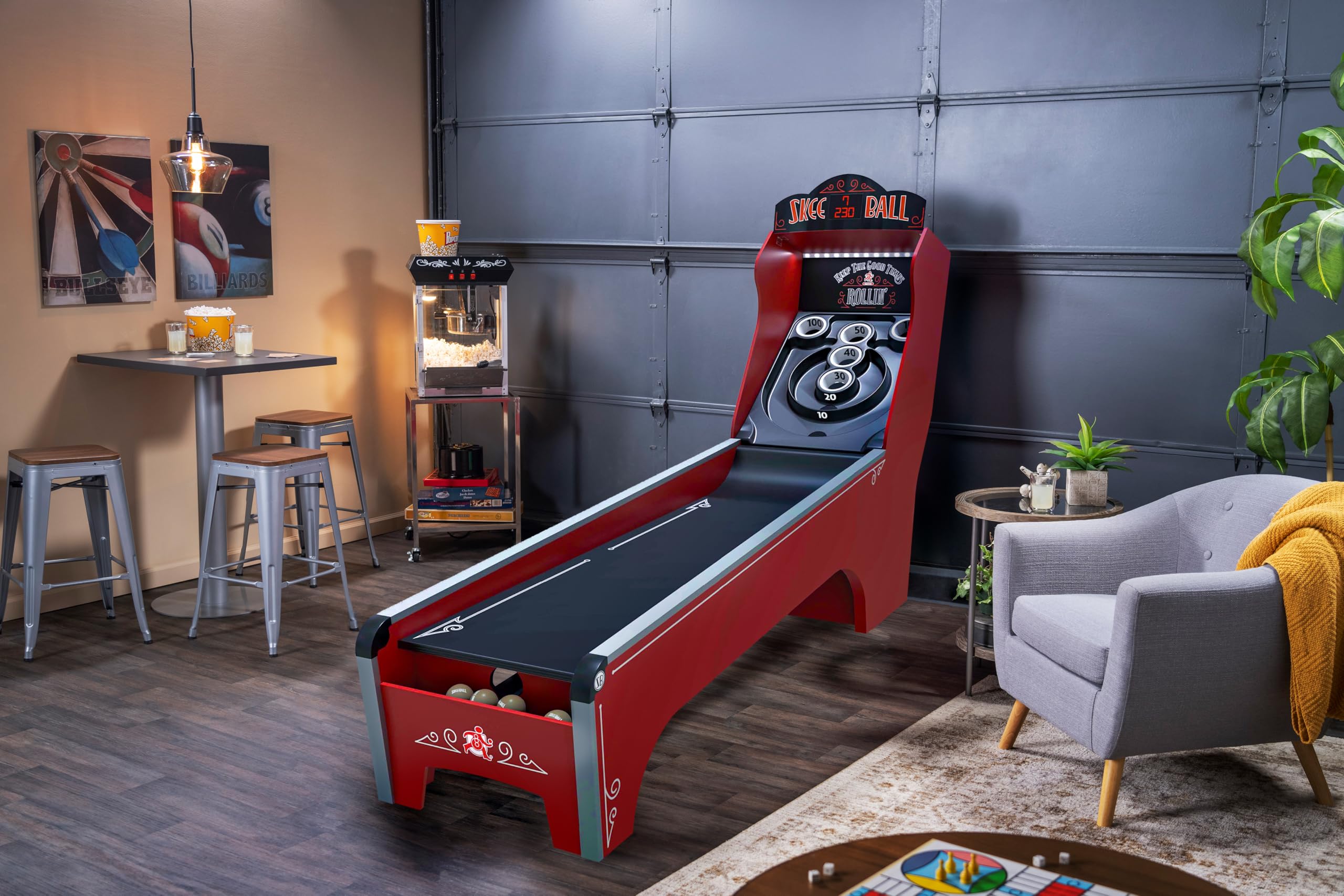Skee-Ball Deluxe - an Arcade Table Machine Game for Home, Basement, and Recreation Rooms - Nostalgic Classic Family Fun of Roll and Score