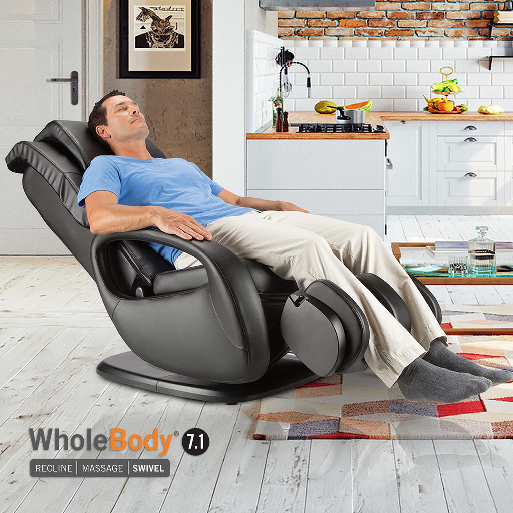 Human Touch WholeBody 7.1 Swivel-Base Full Body Relax and Massage Chair - Perfect for Home Relaxation and Stress Relief | Warm Air Heating | Customizable Massage | Retractable Ottoman | Espresso Color, 7.1"