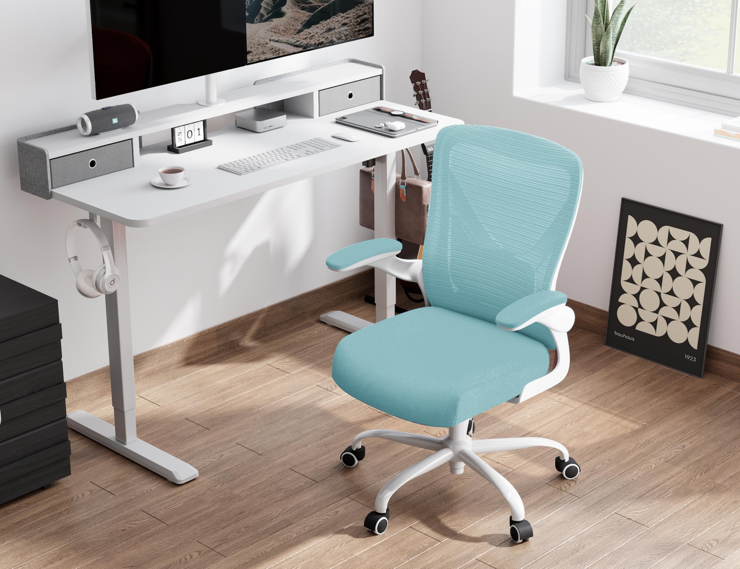Ergalithic Ergonomic Office Chair - X-Shaped Computer Desk Chairs Comfy, Mesh High-Back Gaming Chair with Adjustable Lumbar Support, Executive Task Chair for Adults, Comfortable for Long Hours