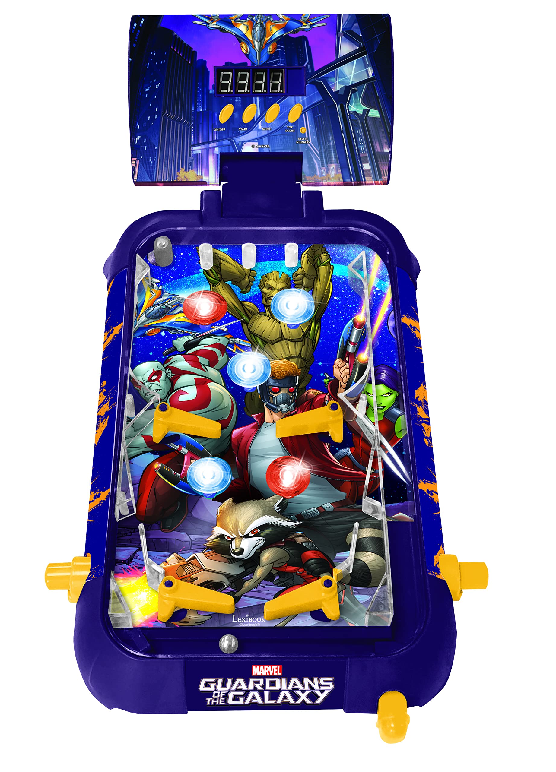 LEXiBOOK Marvel Spider-Man, Table Electronic Pinball, Action and Reflex Game for Children and familiy, LCD Screen, Light and Sound Effects, Blue/red, JG610SP