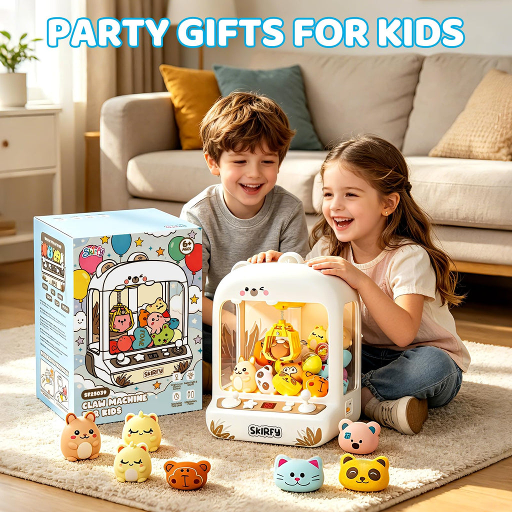Skirfy Claws Machines for Kids Age 6+, Mini Vending Machines Girls Unicorns Toys with Sound & 20 Mini Plush Toys,Arcades Game Indoor Toy for Home Party Birthday