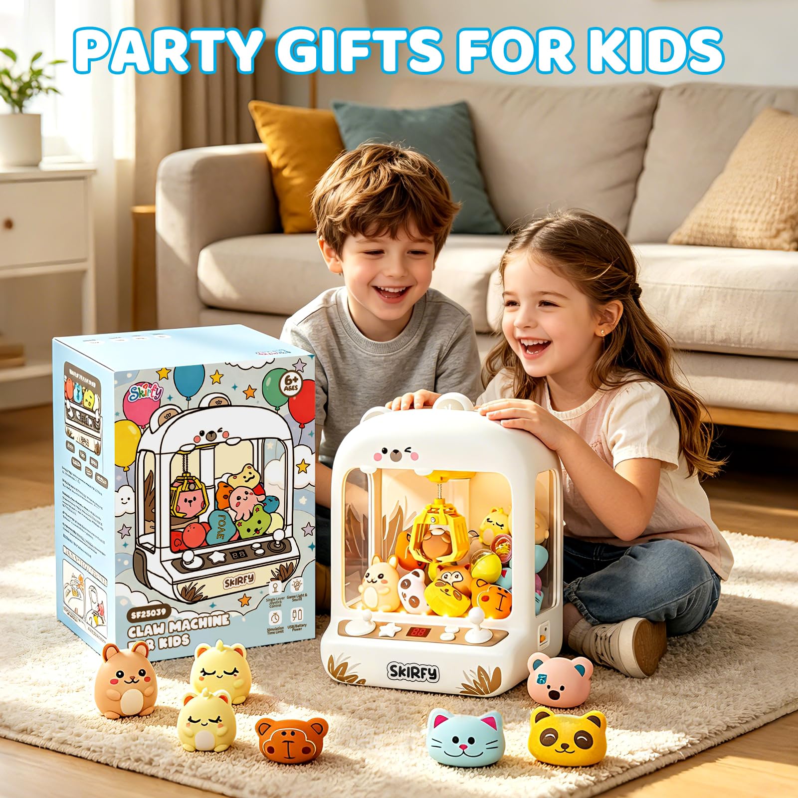 Skirfy Claws Machines for Kids Age 6+, Mini Vending Machines Girls Unicorns Toys with Sound & 20 Mini Plush Toys,Arcades Game Indoor Toy for Home Party Birthday