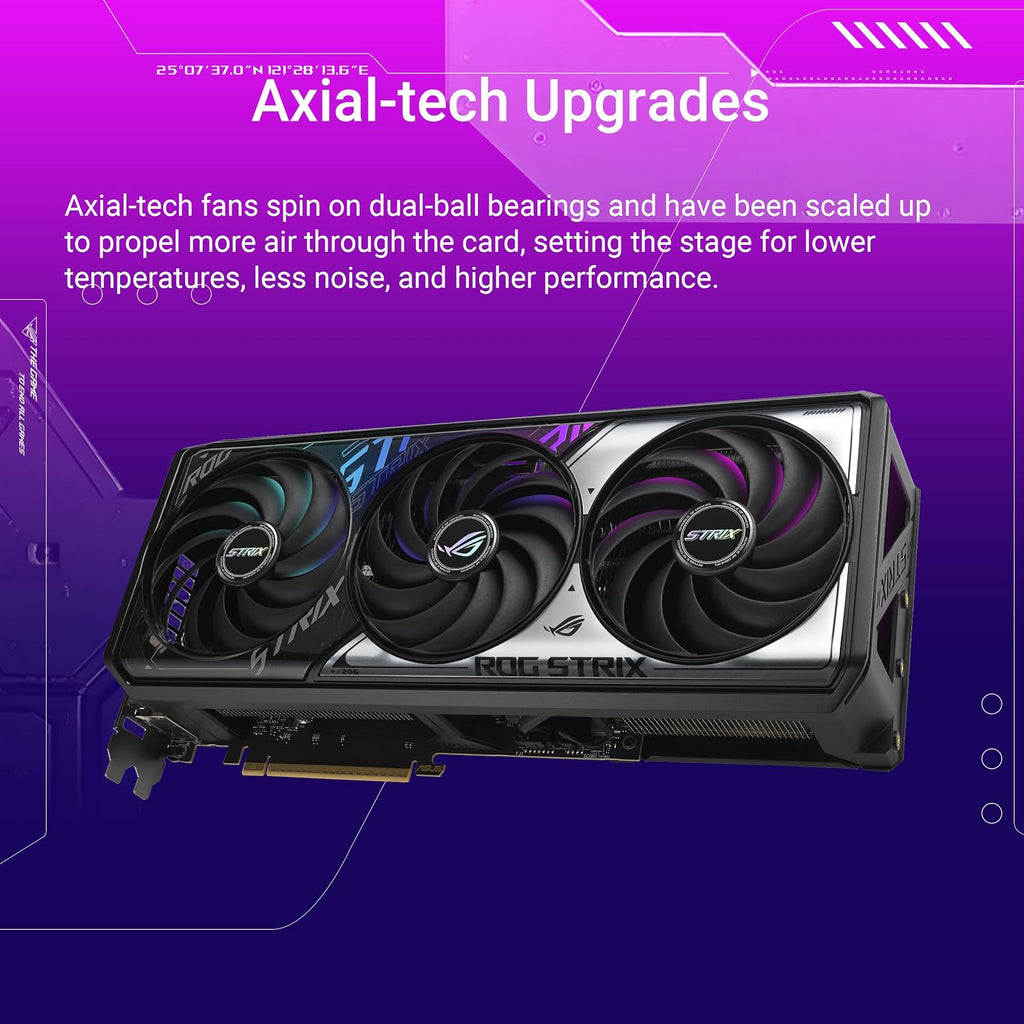 ASUS ROG Strix GeForce RTX 5070 Ti OC Edition 16GB GDDR7 Gaming Graphics Card (Nvidia GeForce RTX5070 Ti DLSS 4, 3.2-Slot Design, PCIe 5.0, 3X DisplayPort 2.1b, 2X HDMI 2.1b)