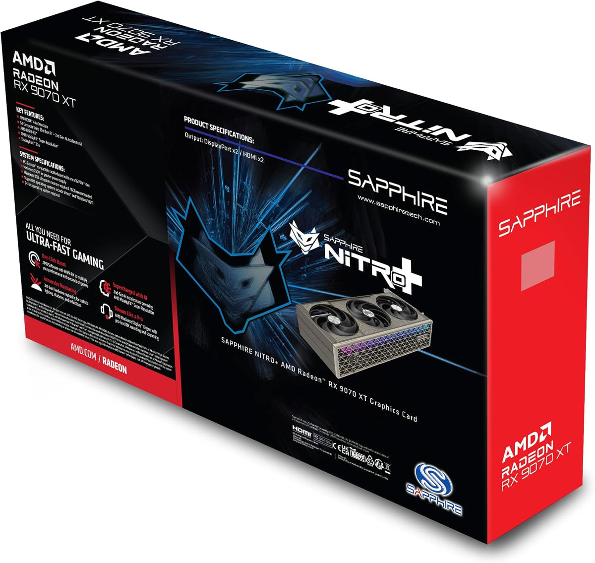 Sapphire Nitro+ AMD Radeon™ RX 9070 XT Gaming OC 16GB Dual HDMI/Dual DP