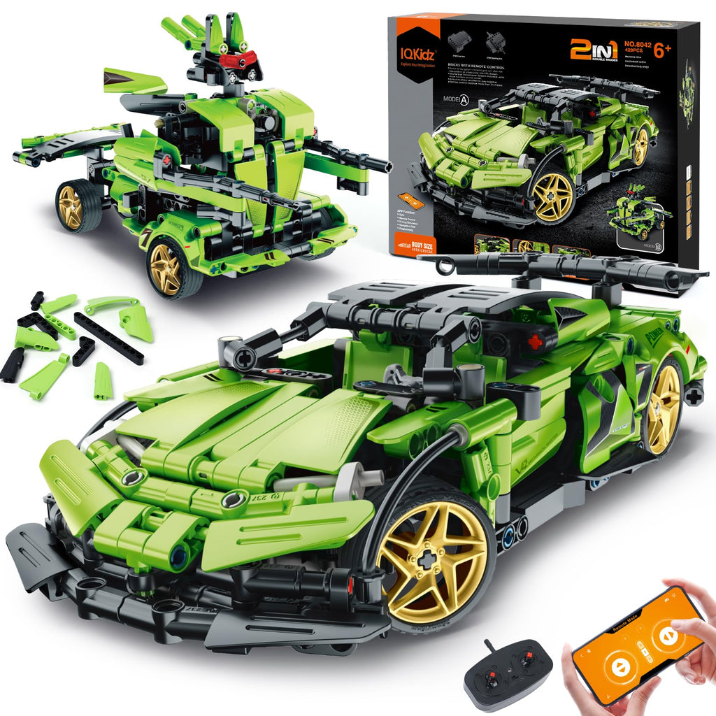 IQKidz APP/Remote Control STEM Building Kits for Kids Ages 8-12 - 3 in 1 RC Robot Car Toys, 440 Pcs Educational Science Projects, Gift Ideas for Boys Girls