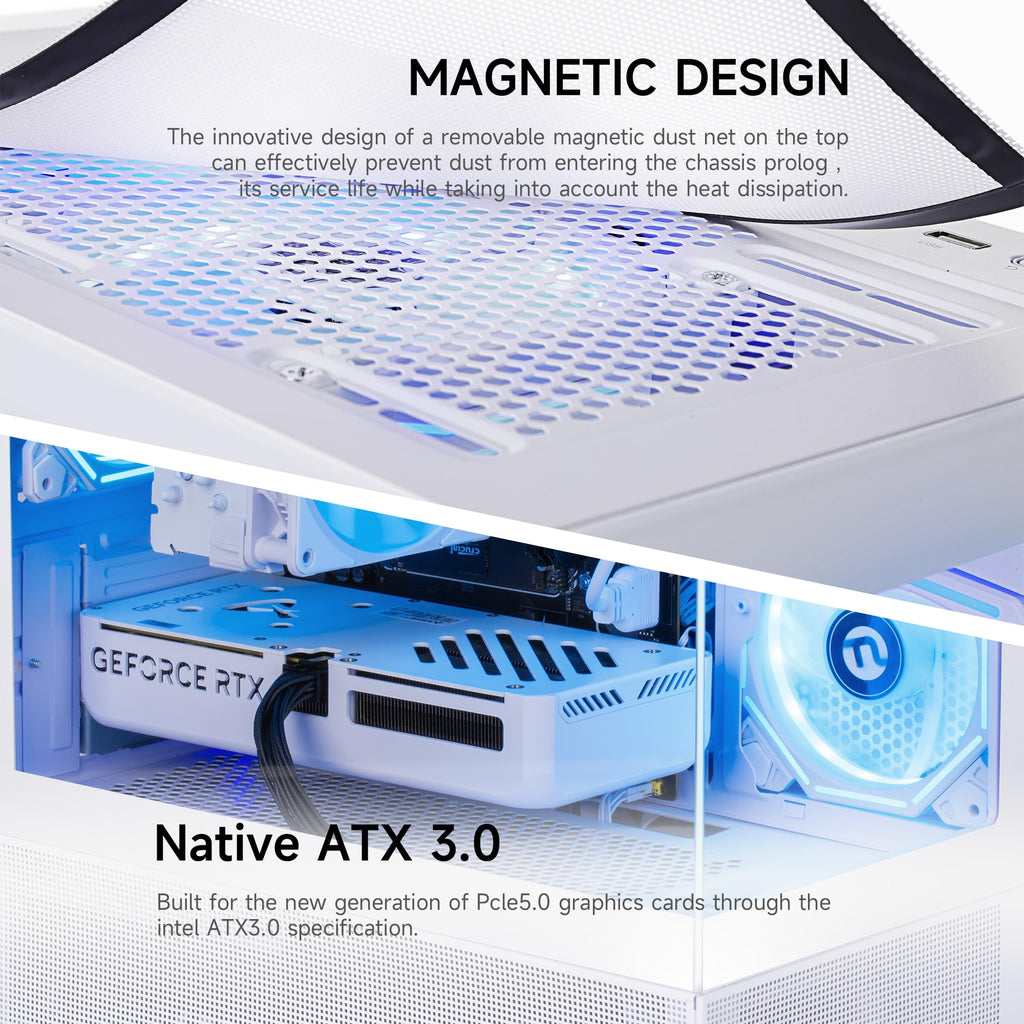 NINGMEI Prebuilt Gaming PC AMD Ryzen 7 5700X RTX 5060 8GB | 32GB DDR4 RAM 1TB Gen4 NVMe M.2 SSD,650W PSU WiFi Ready & Windows 11 Home Gaming Desktop Computer Black
