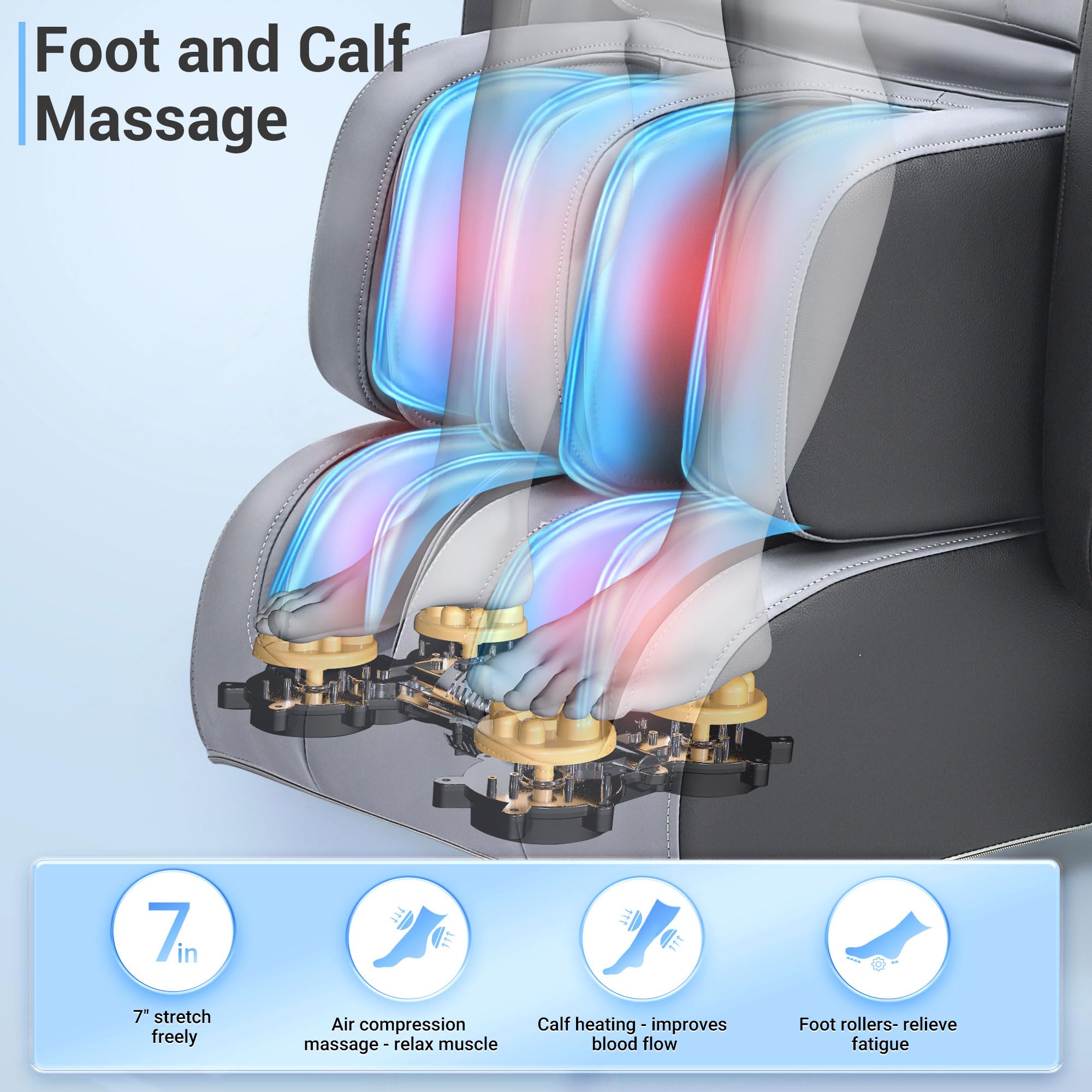 Mazzup Massage Chair Full Body with Heat, Full Body Zero Gravity Shiatsu Massage Chair, Kneading Recliner w/ 20 Auto Modes, Foot Massage, Bluetooth, USB Charging Port, Touch Screen Controller