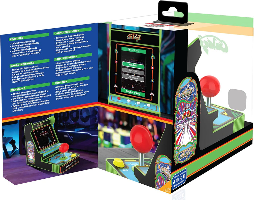 My Arcade NEW Galaga Red Joystick Player: Galaga and Galaxian Portable Console, Retro Games - 3.5" Full Color Display