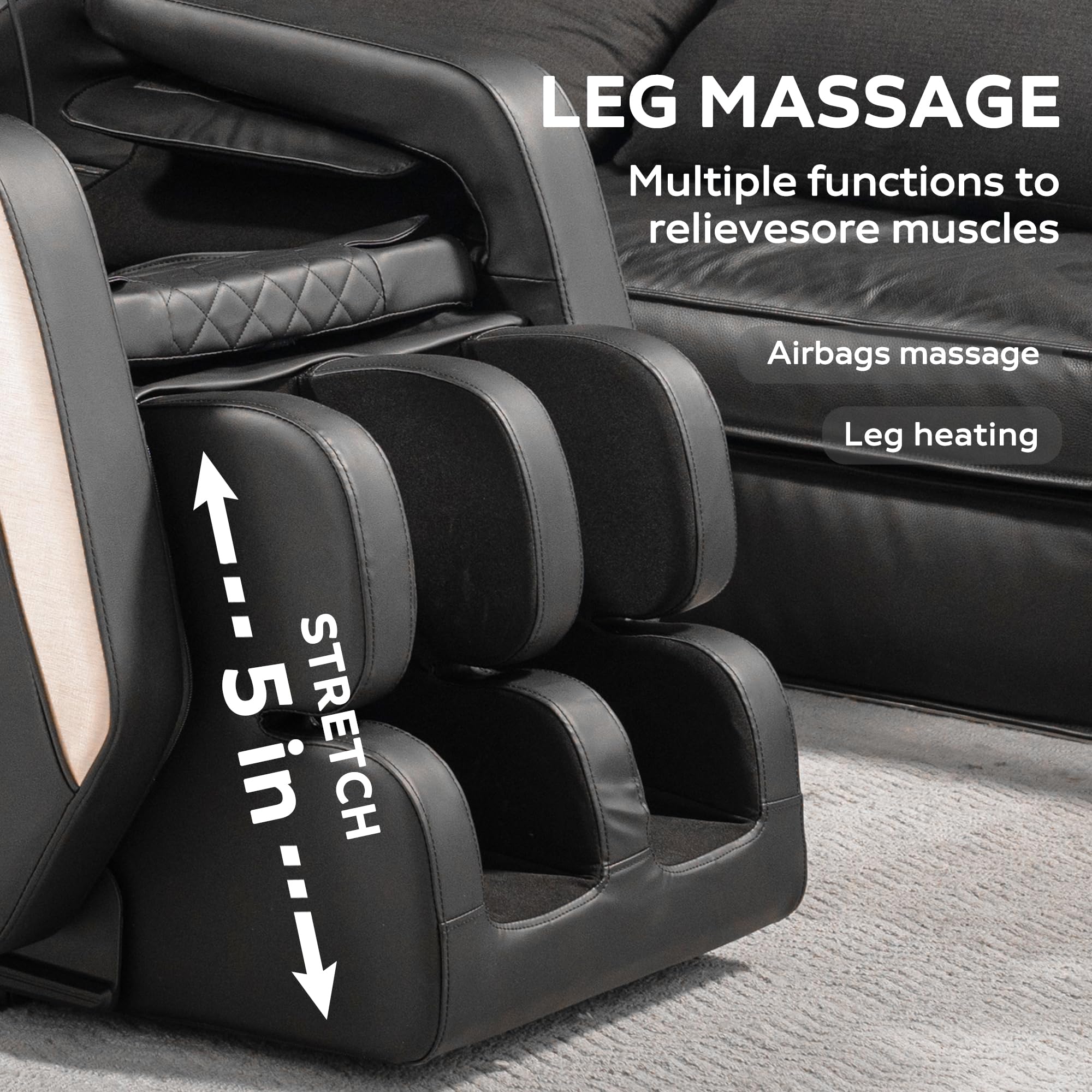Massage Chair Full Body, Zero Gravity Recliner Massage Chair with Back Heat, 8 Fixed Rollers, Foot Massage, Airbags, Touch Screen for Home and Office