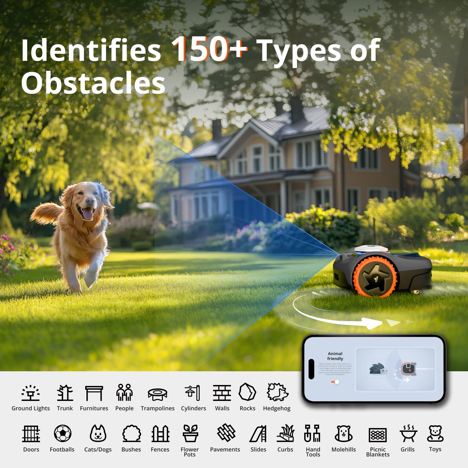 Segway Navimow i210 AWD Robot Lawn Mower Wire Free with Garage S, All-Wheel Drive for 45% Slopes, EFLS NRTK + Vision Auto Mapping, Covers 1/4 Acre (Garage Shipped Separately)