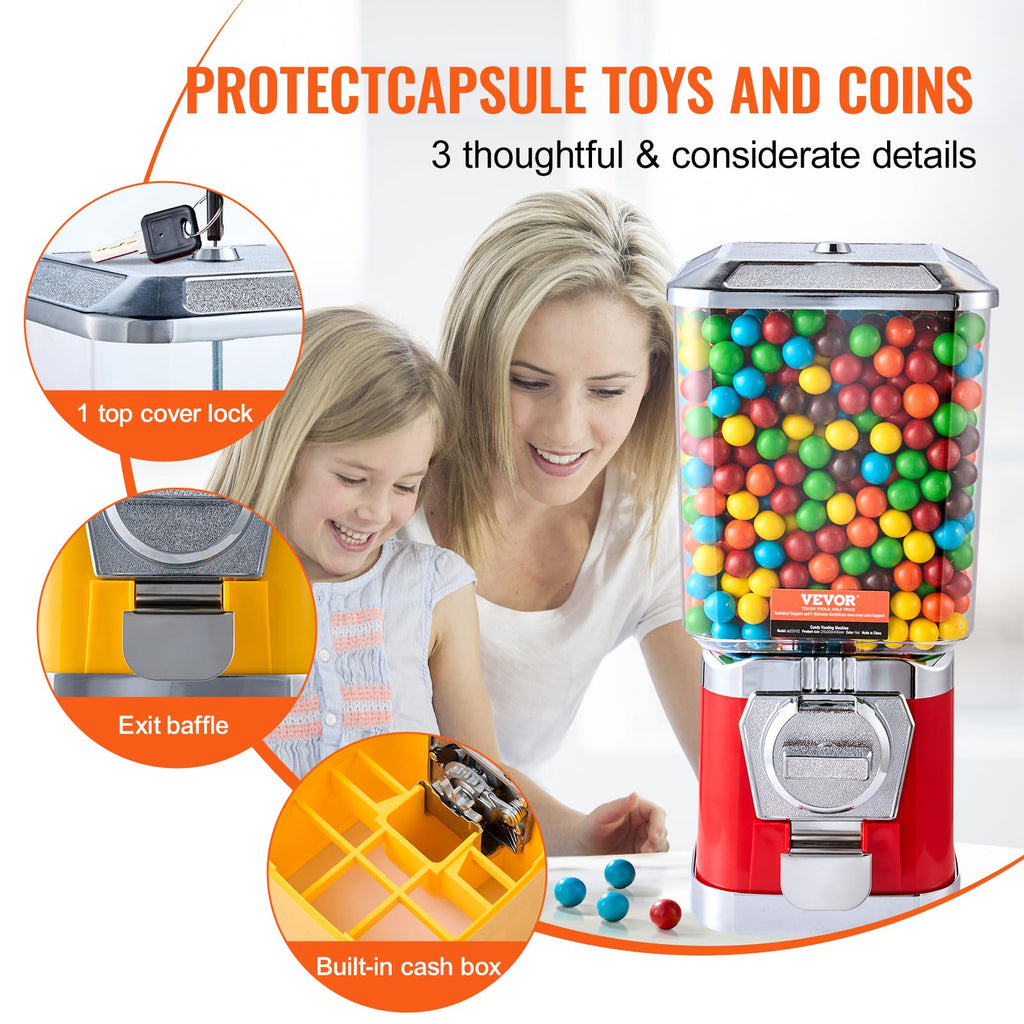 VEVOR Vending Machine, Classic Gumball Bank, Huge Load Capacity Candy Gumball Machine, Mini Vending Machines, Gumball Dispenser Machine for Kids, Perfect for