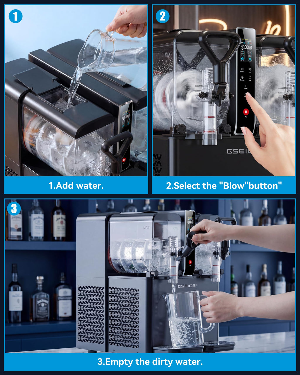 8L/2.1Gal Slushie Machine for Commercial & Home Use, Frozen Drink Maker for Slushy,Margaritas,Frappés,Milkshake and More
