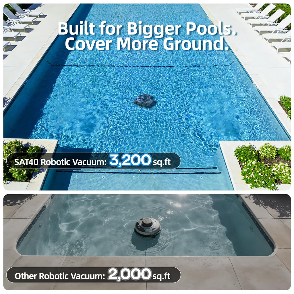 (2026 New) Pool Vacuum Robot - AI Smart Navigation, 360° Top-to-Bottom Cleaning, 4 Cleaning Modes, Over 3.5h Replaceable Battery Design, for Inground & Above-Ground Pools up to 3,200 Sq. Ft