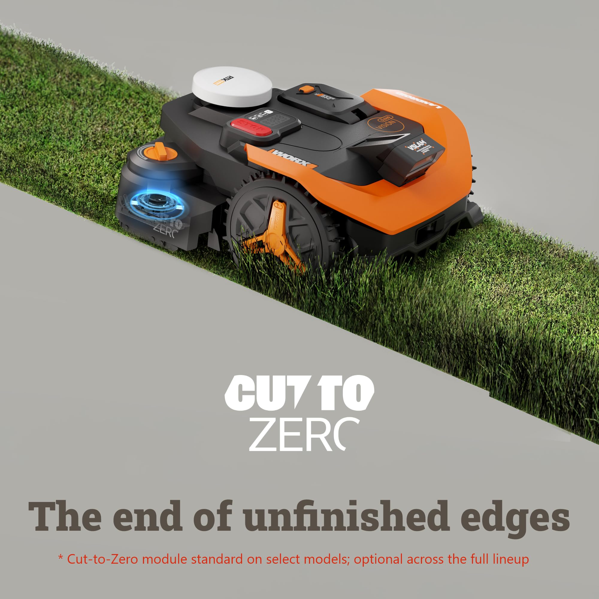 WORX Landroid Vision Cloud Robot Lawn Mower, No Perimeter Wire Robot Mower for 1/4 Acre, AI Obstacle Avoidance and RTK Cloud Navigation, 30% Slope, Auto Mapping, App Control, WR310