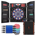 WIN.MAX Electronic Dart Board, Soft Tip Dartboard Cabinet Set for Adults, LED Scoring Dartboard with 38 Games & 211 Variants, Up to 16 Players, 12 Darts+40 Tips, Wall Mount for Bar Game Room Man Cave