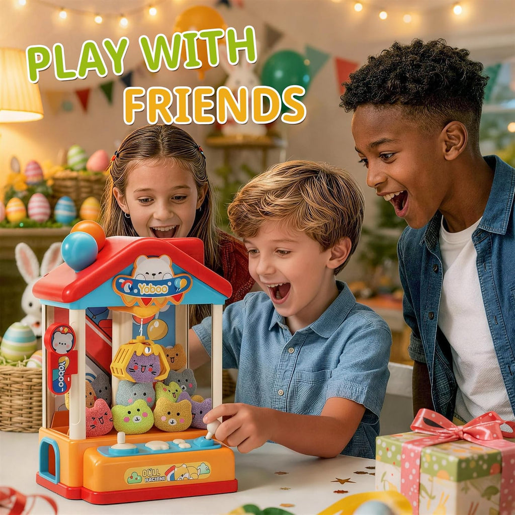 Mini Claw Machine for Kids, Toy Claw Machines Include Plush Prizes, Vending Machines Toys for Girls 4 5 6 7 8, Kids Arcade Game with Adjustable Sound, Birthday Gift for 3 4 5 6 Year Old Boy Girl