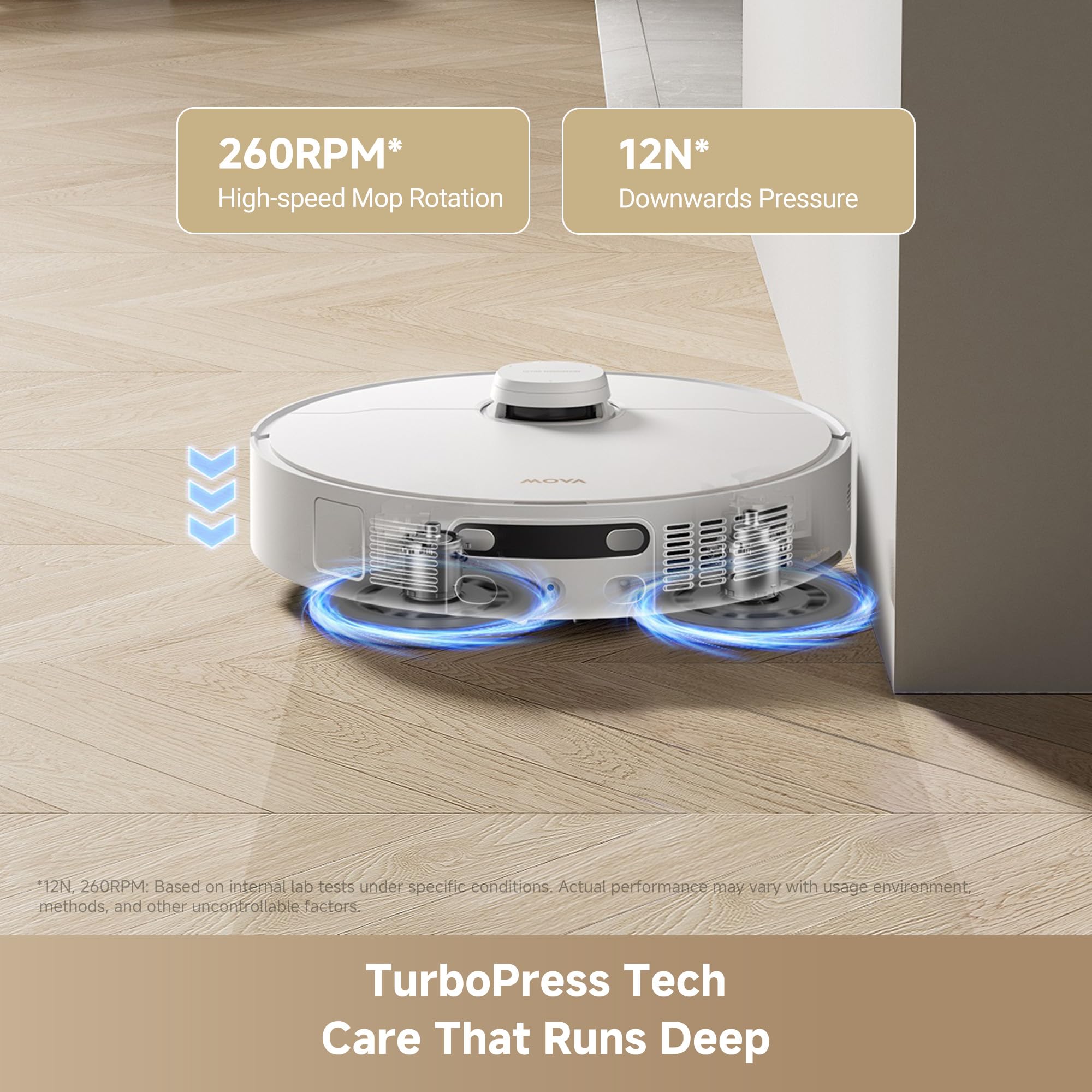 Mova P10 Pro Ultra Robot Vacuum and Mop 13,000Pa Suction, 140°F Hot Water Auto Mop Washing & Drying, Dual Spinning Extenable Mop,10.5mm Lifting for Carpet, 360°Obstacle Avoidance, App Control
