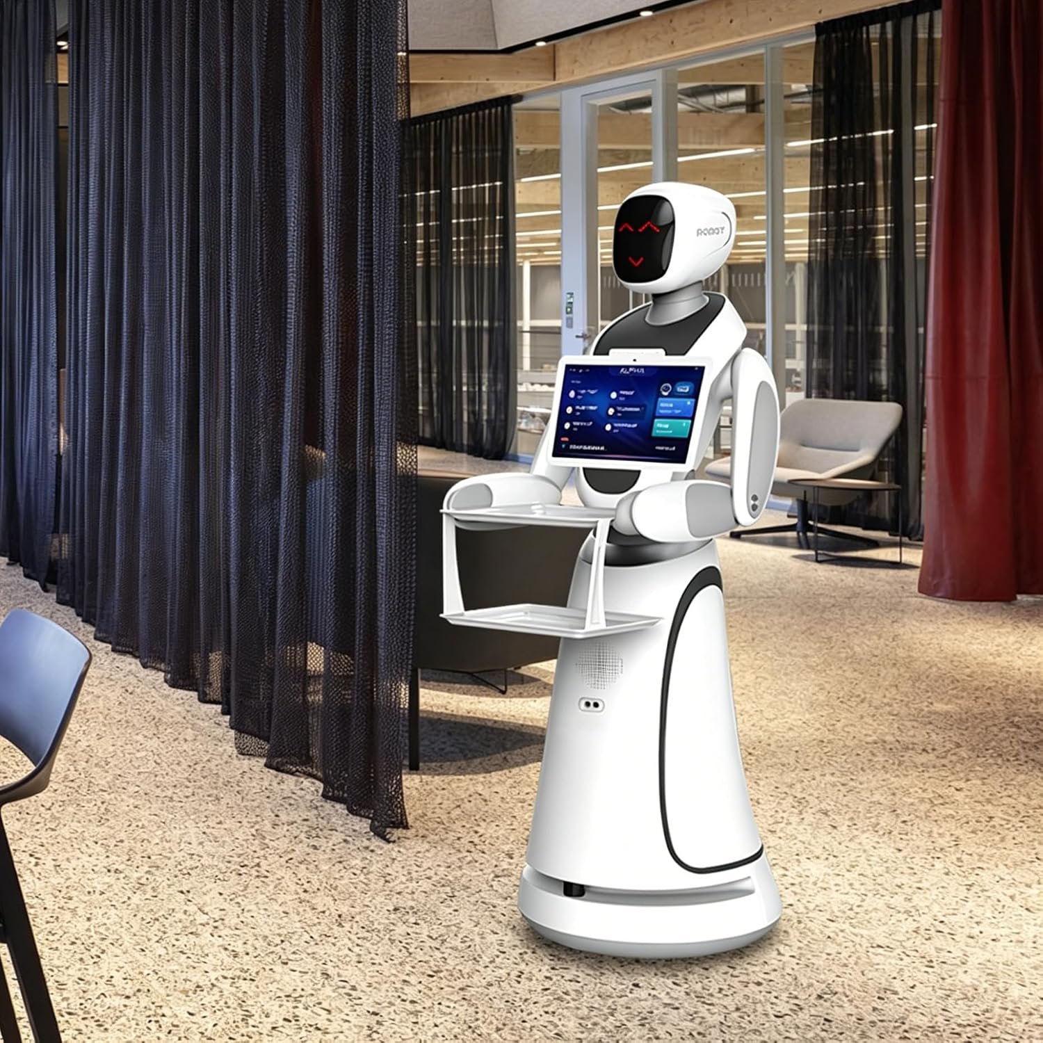 Commercial Restaurant Delivery Robot, Autonomous Food Delivery Robot with AI Voice Interaction, Navigation, Smart Restaurant Service Robots for Hotel Cafe Food Court Hospitality Business