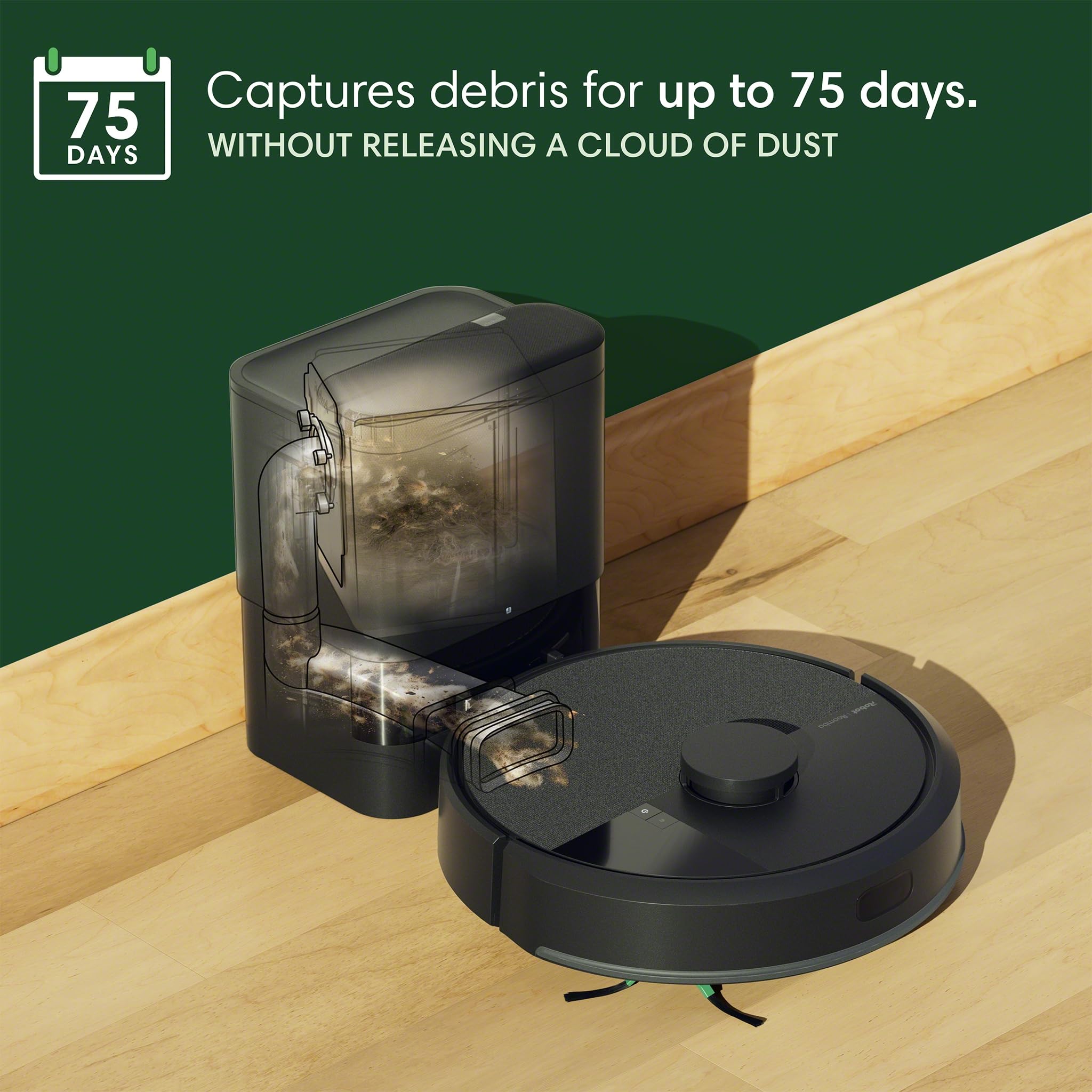 iRobot Roomba 105X Combo Robot Vacuum & Mop with AutoEmpty Dock, Self‑Emptying for Up to 75 Days, 70× Power‑Lifting Suction, Smart LiDAR Mapping, App & Voice Control, Ideal for Homes with Pets & Kids