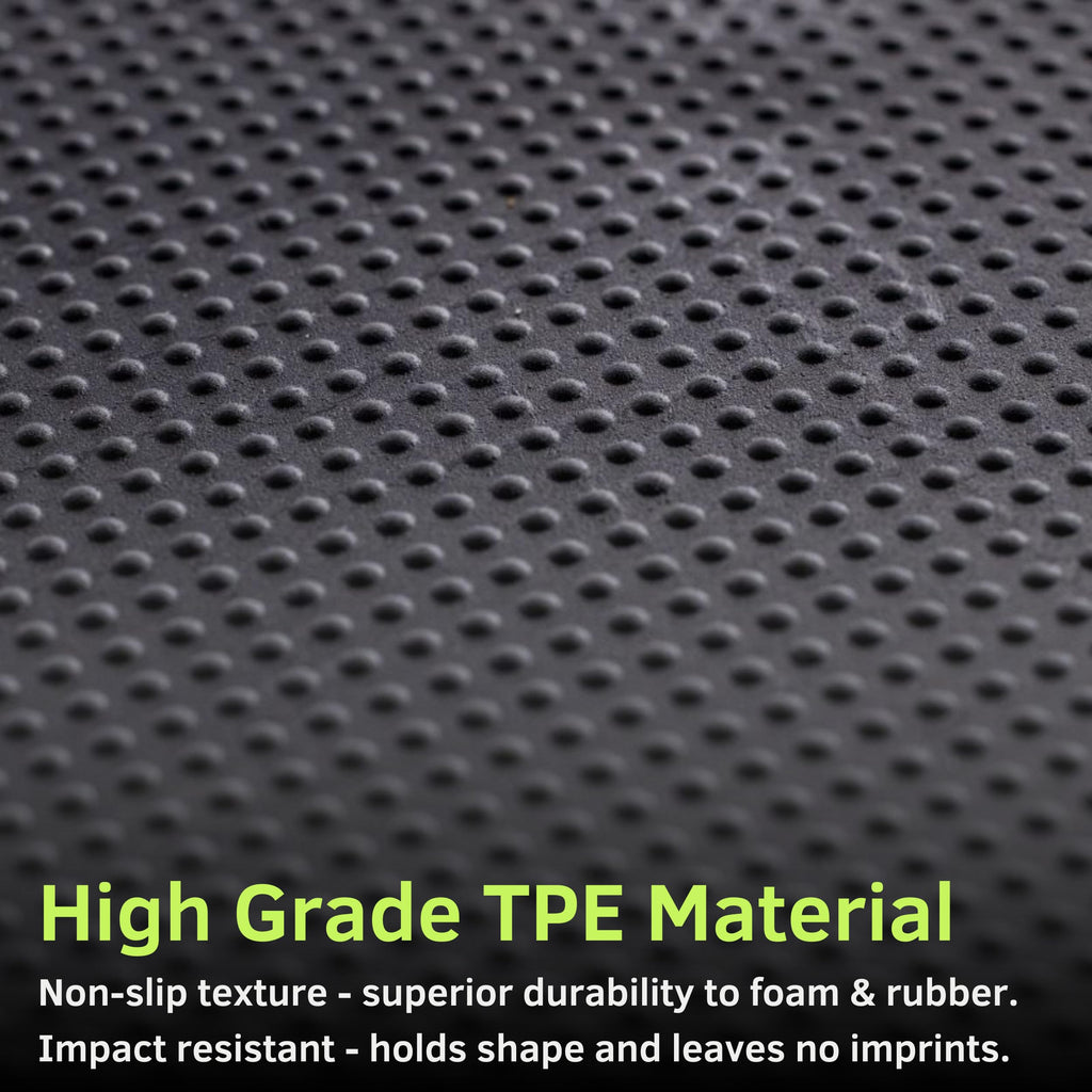 Baselayer Performance Series Interlocking Floor Tiles - Durable ½ in TPE (Rubber Like, NOT Foam, no Odor) - Gym Flooring for Weights & Heavy Equipment - Black, 15 SqFt (6 Pack) - Made in USA
