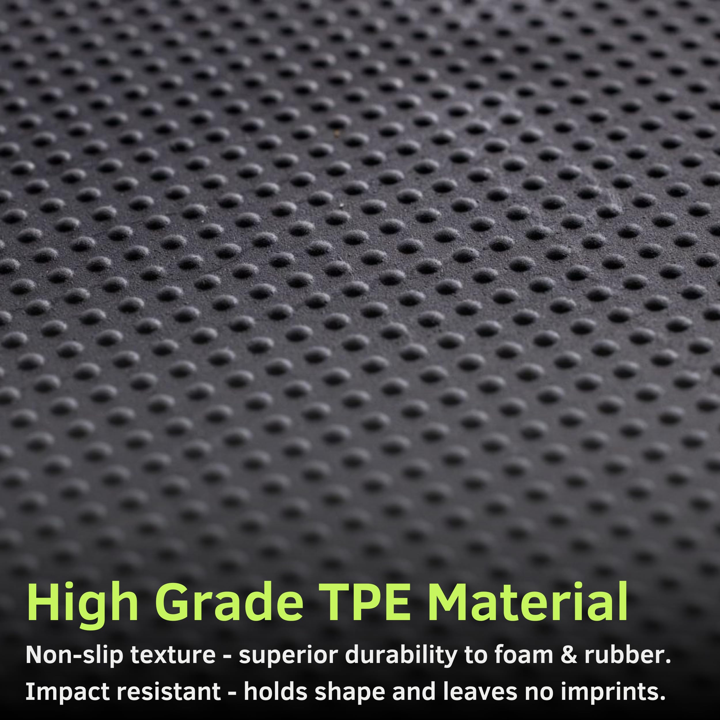 Baselayer Performance Series Interlocking Floor Tiles - Durable ½ in TPE (Rubber Like, NOT Foam, no Odor) - Gym Flooring for Weights & Heavy Equipment - Black, 15 SqFt (6 Pack) - Made in USA