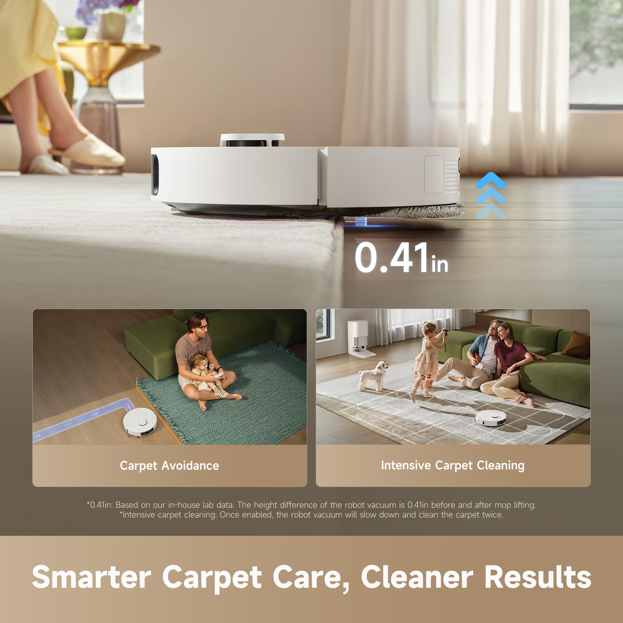 DREAME D30 Ultra CE Robot Vacuum and Mop with Auto Dust Emptying, 25,000Pa Suction, 0.41in Mop Lifting, Multifunctional Base Station, Mop Self-Washing, Smart Obstacle Avoidance, Black
