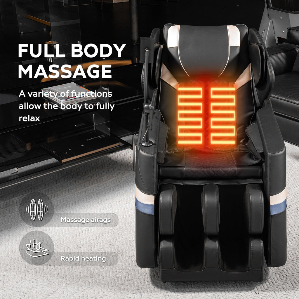 Massage Chair Full Body, Zero Gravity Recliner Massage Chair with Back Heat, 8 Fixed Rollers, Foot Massage, Airbags, Touch Screen for Home and Office