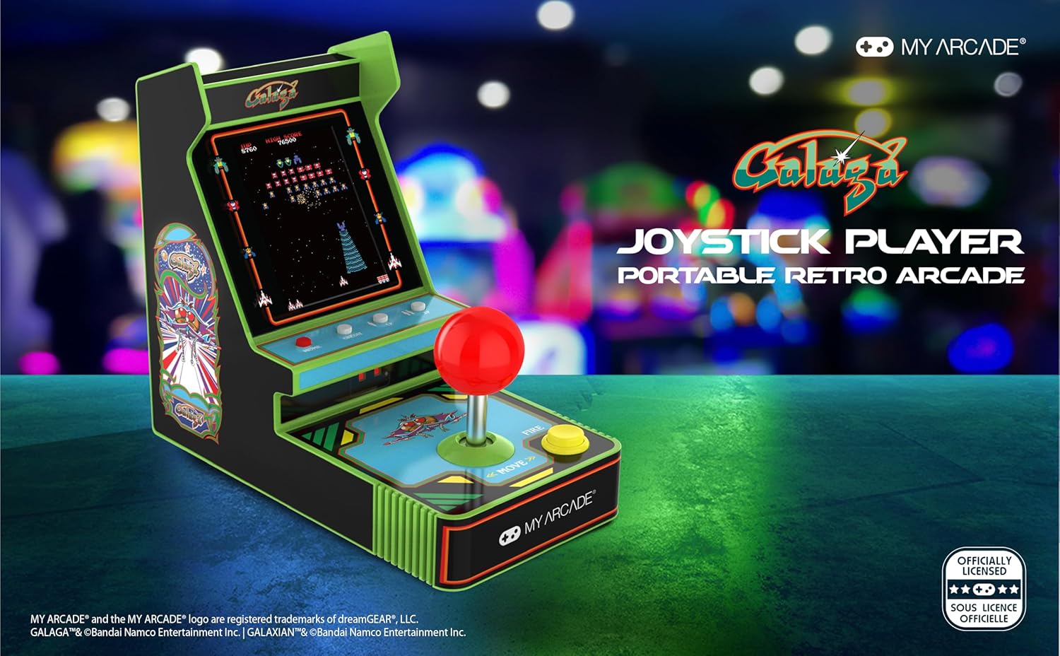 My Arcade NEW Galaga Red Joystick Player: Galaga and Galaxian Portable Console, Retro Games - 3.5" Full Color Display