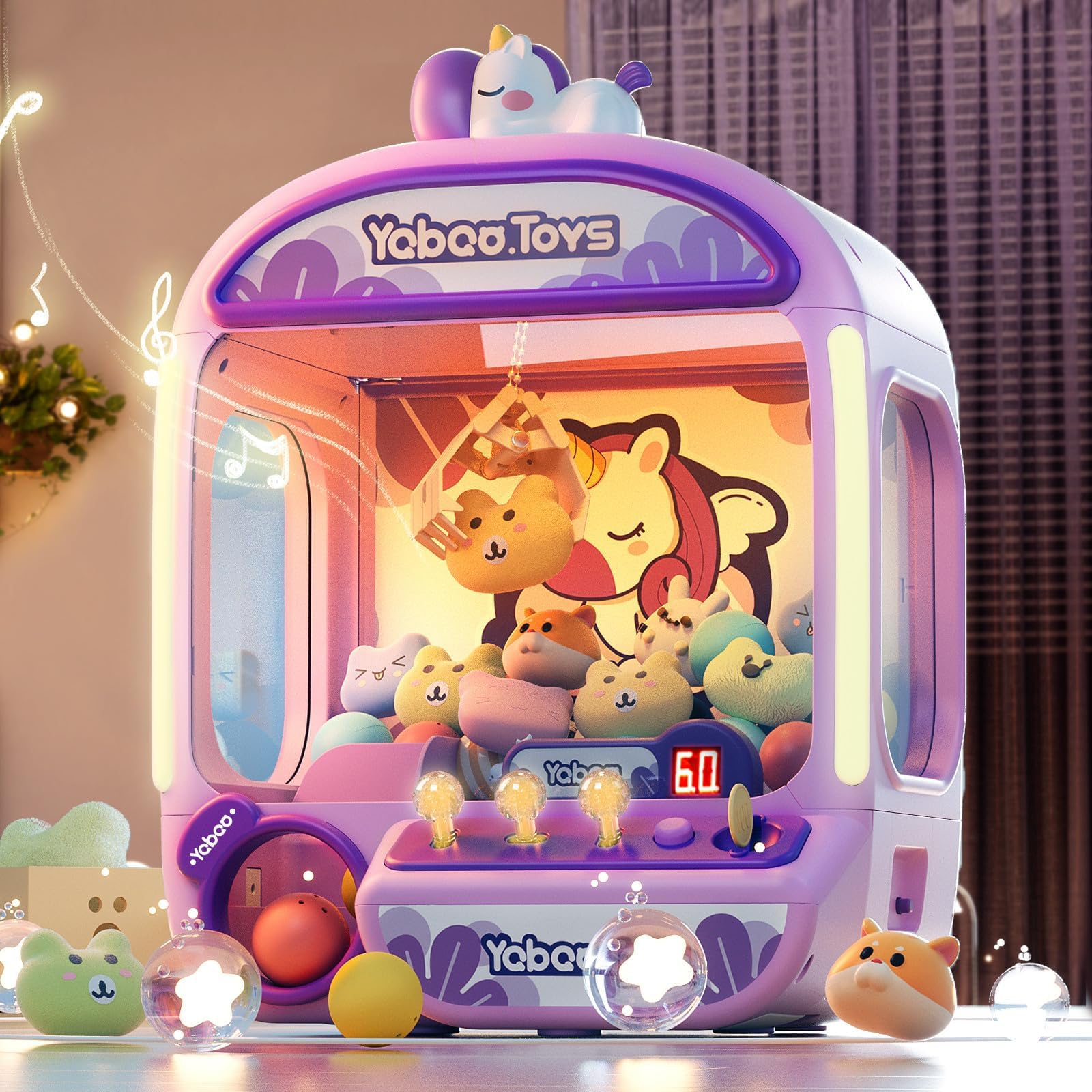 ORANGE OCEAN Large Claw Machine for Kids,Unicorns Toys Claw Machine for Girls,Mini Arcade Game with Prizes Toys,Kids Vending Machine Age 6-8 8-10,Christmas Party Birthday Gift for Girls Boys