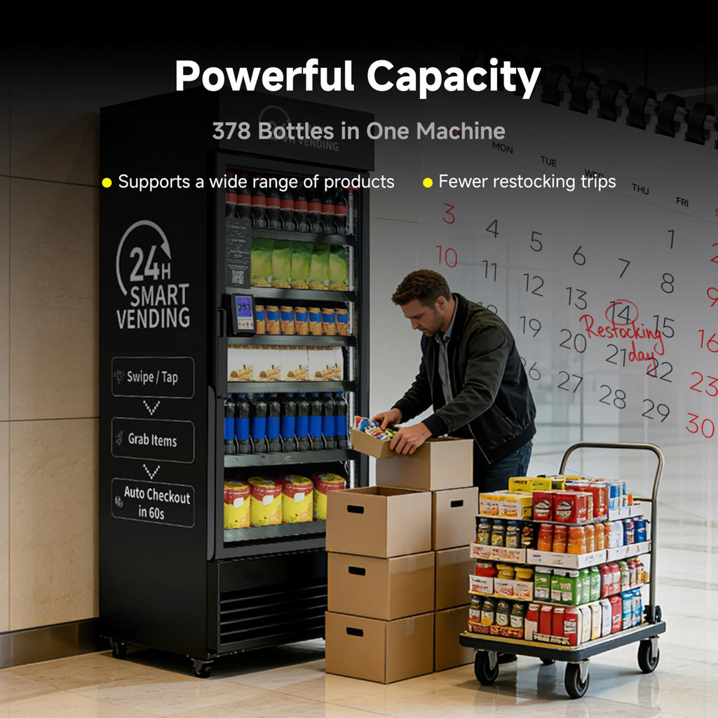 Vending Machine Combo,Smart Refrigerated Vending Machine with Touch Card Reader US542(Black, Pro)