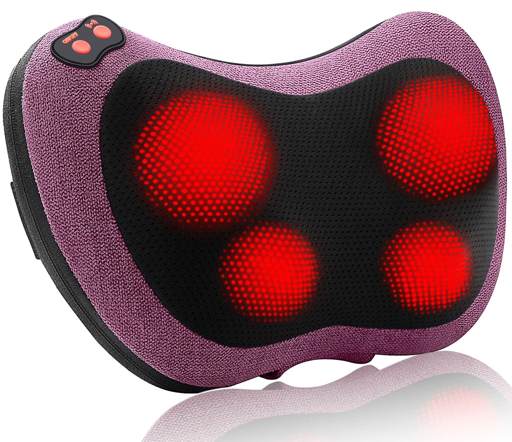 Papillon Shiatsu Back Massager with Heat,Fathers Day Dad Gifts for Men, Dad, Deep Tissue Massage for Neck, Shoulder, Upper & Lower Back Pain Relief, Electric Kneading 3D Massage Pillow (Gray)