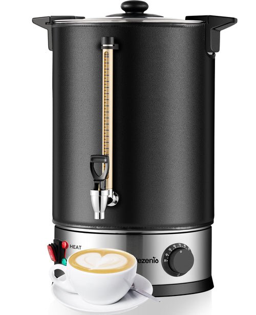 50-Cup Commercial Coffee Urn Stainless Steel Double Insulated Coffee Maker with Percolator System & Temp Control Function - Ideal for Events, Offices