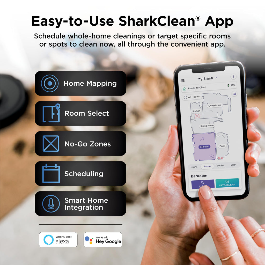 Shark Matrix Clean | Robot Vacuum Cleaner with Powerful Suction for Pet Hair, Rugs, Carpets & Hard Floors | Self-Empty Base | 60-Day Capacity | Voice Control | LiDAR Navigation | Cool Grey | AV2511AE
