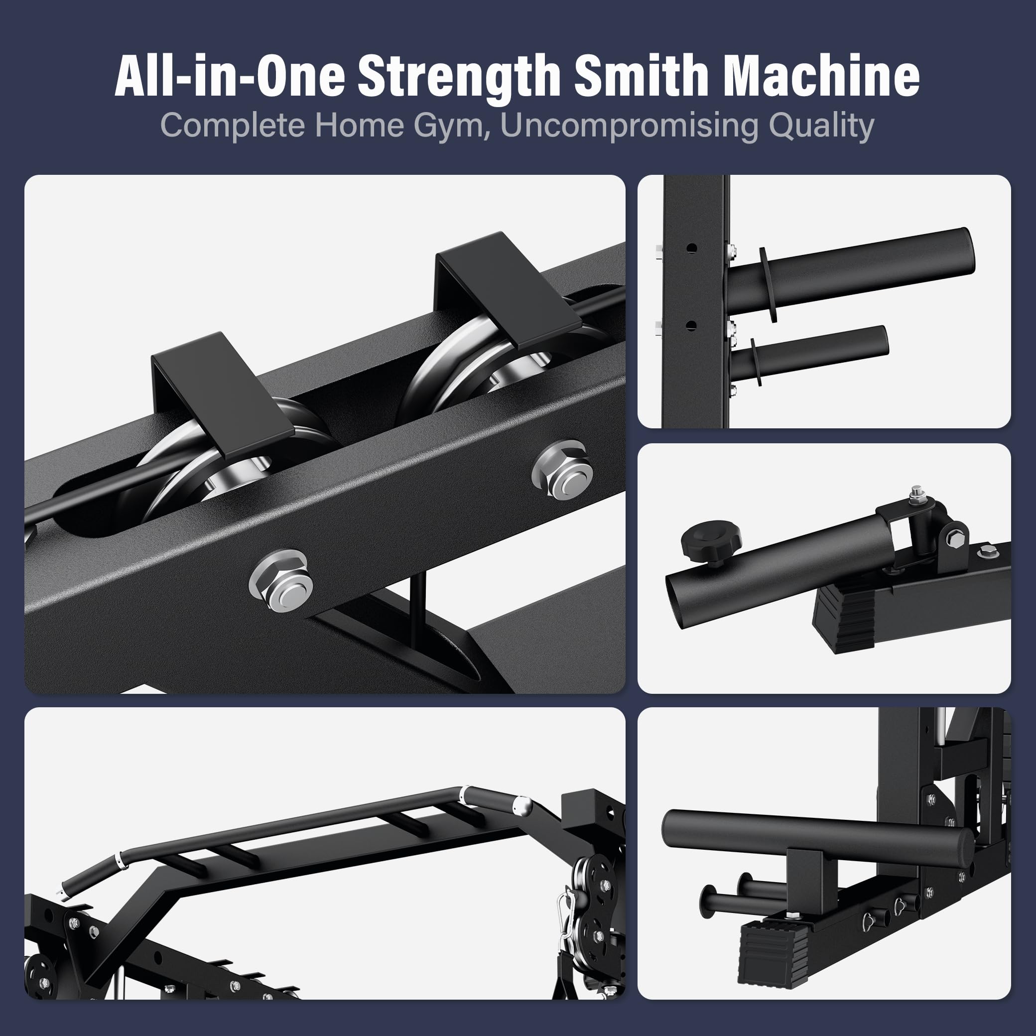 Major Fitness Drone2 Advanced Training Smith Machines– All-in-One Home Gym Squat Rack with Aluminum Pulley Set , Weight Bar, Dual LAT Pull-Down Systems & Cable Crossover Machine for Full-Body Workouts