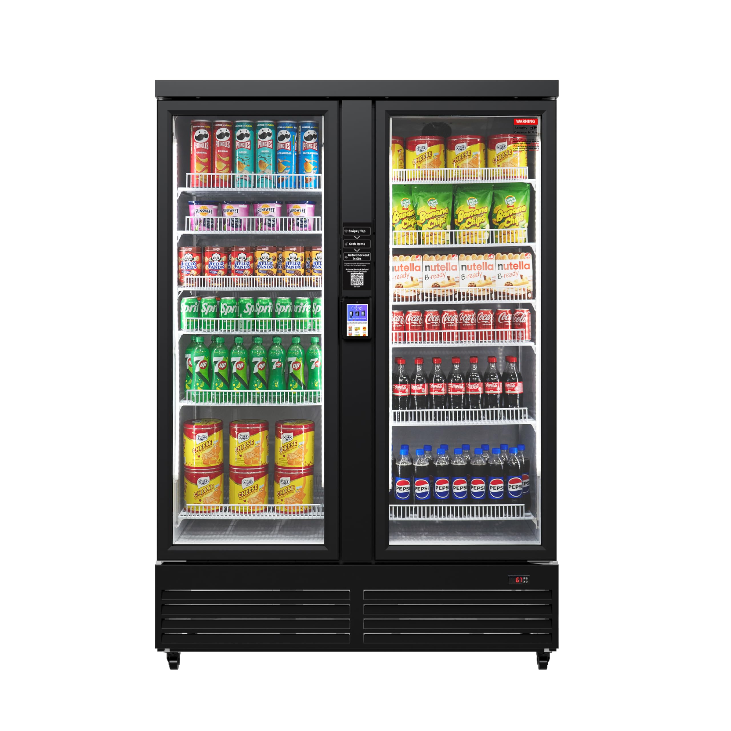 HAHA Smart AI Vending Machine for Business Contactless Grab & Go, Multi-Item Combo Vending with APP Management & Cashless Payment (Black, AI Plus)