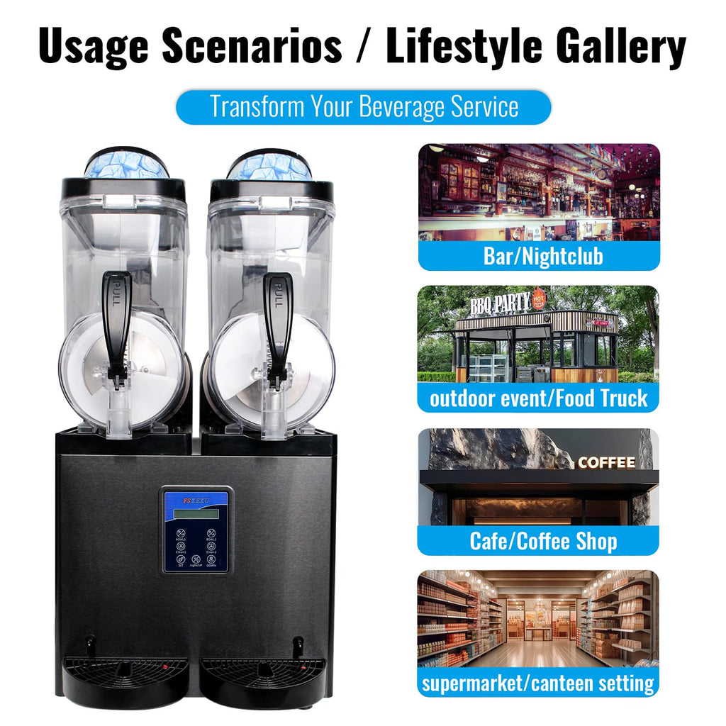 12 Gal Slushie Machine Commercial, 2 Modes 1200W 45L, Margarita Machine Slushie Maker, Stainless Steel for Home Restaurant Bar 115V 60Hz