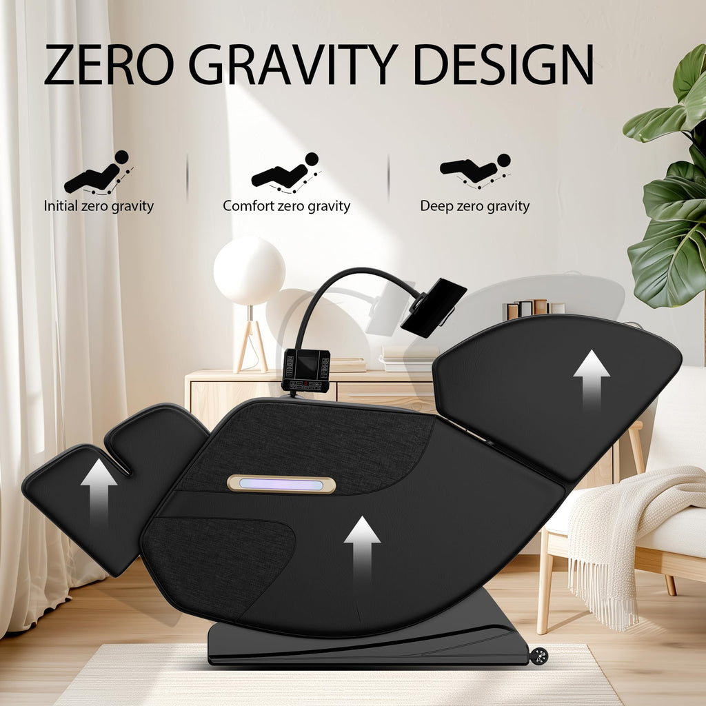 GDFStudio Full Body Massage Chair Recliner with Zero Gravity, Air Pressure Massage, Heat Therapy, Foot Rollers, Bluetooth, for Home/Office Use, Ideal Wellness Gift, Blue A