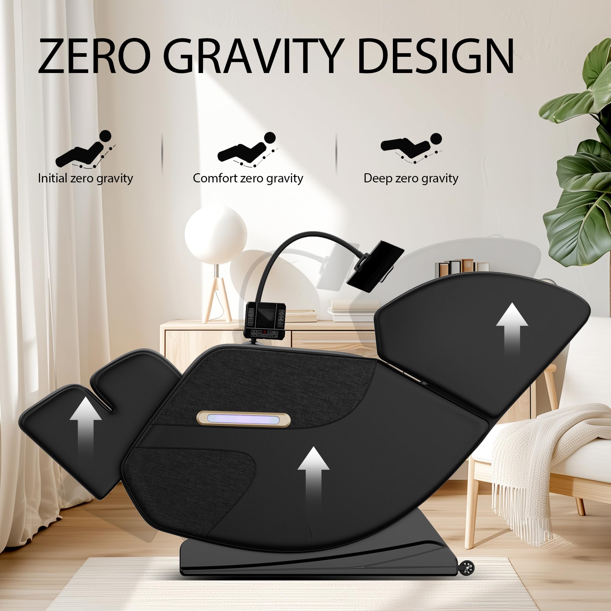 GDFStudio Full Body Massage Chair Recliner with Zero Gravity, Air Pressure Massage, Heat Therapy, Foot Rollers, Bluetooth, for Home/Office Use, Ideal Wellness Gift, Blue A