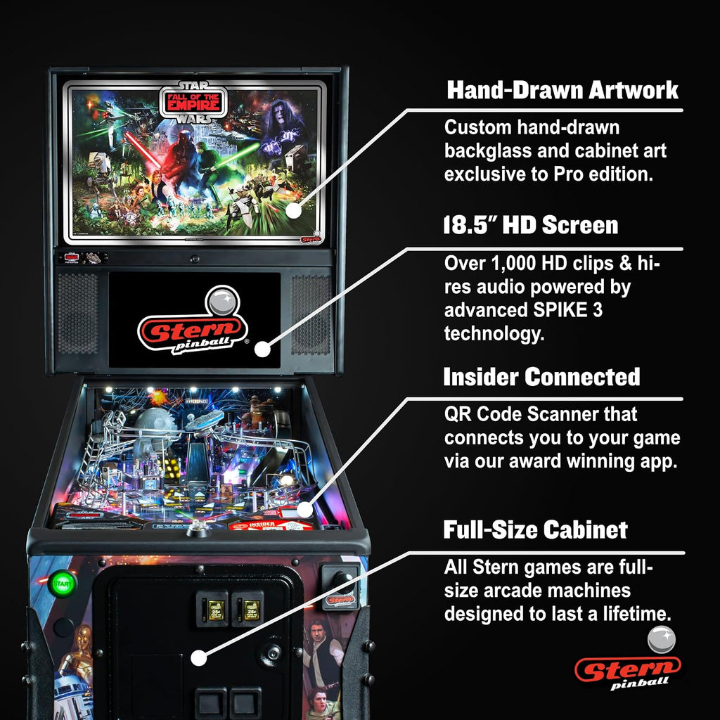 Stern Pinball Star Wars: Fall of The Empire with Insider Connected, Pro Edition Arcade Pinball Machine
