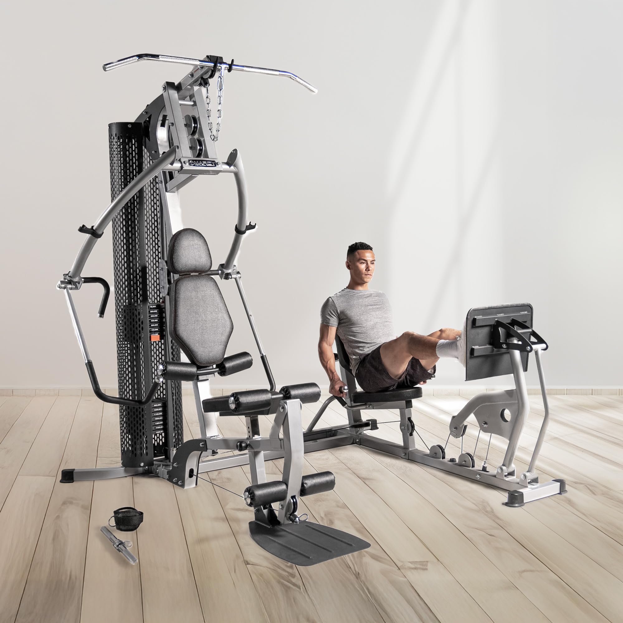 Marcy 150-lb Stack Home Gym System with Row with Optional Leg Press Attachment (Sold Separately)
