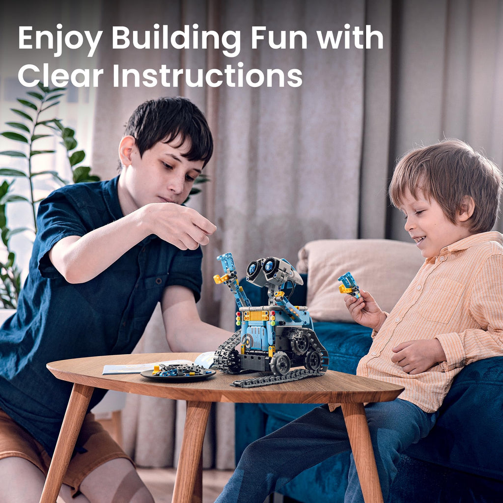 Sillbird Robot Building Kit with Remote Control STEM Gifts for Boys Age 8-13, Coding Robotic Toys for Kids Birthday, Buildable 5in1 Models with 488 Pieces