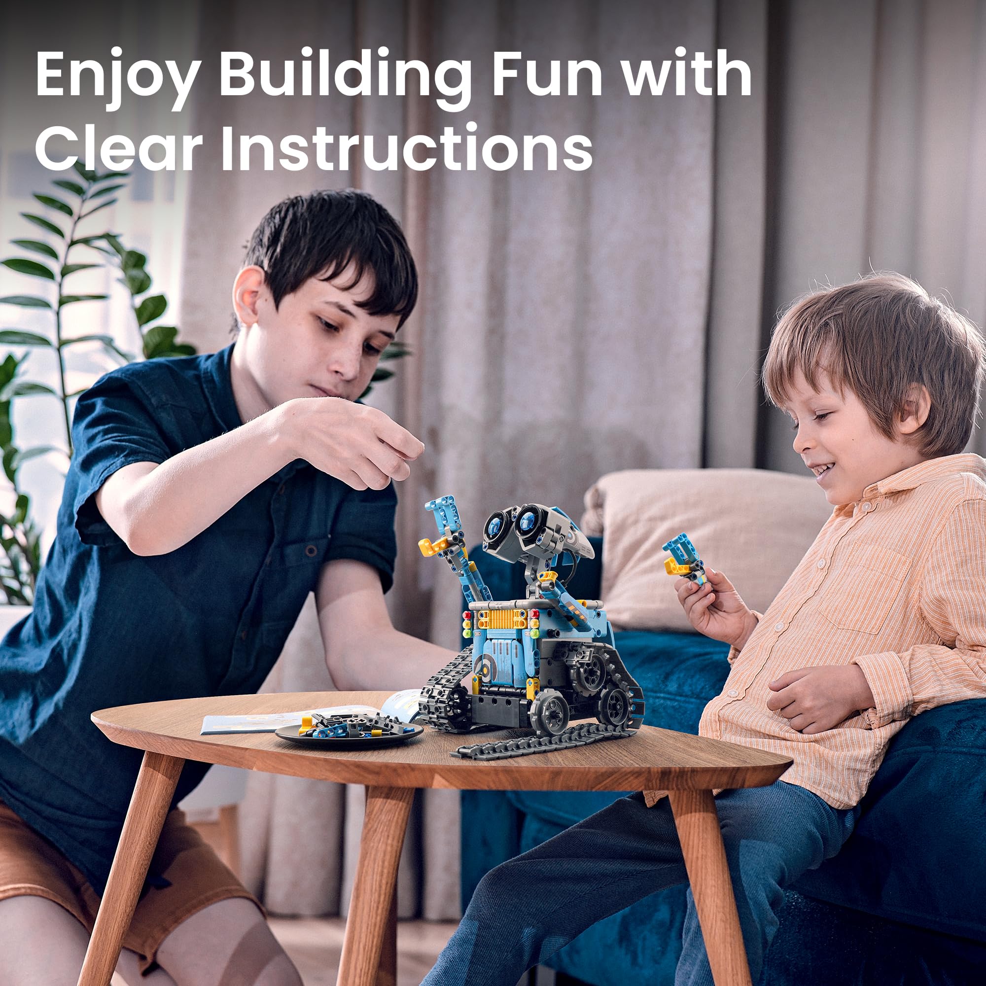 Sillbird Robot Building Kit with Remote Control STEM Gifts for Boys Age 8-13, Coding Robotic Toys for Kids Birthday, Buildable 5in1 Models with 488 Pieces
