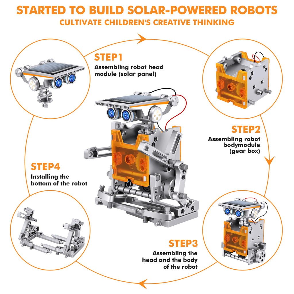 Bottleboom STEM 13-in-1 Education Solar Power Robots Toys for Boys Age 8-12, Educational Toy Science Kits for Kids Experiment Robotics Set Birthday Gifts for 8 9 10 11 12 Years Old