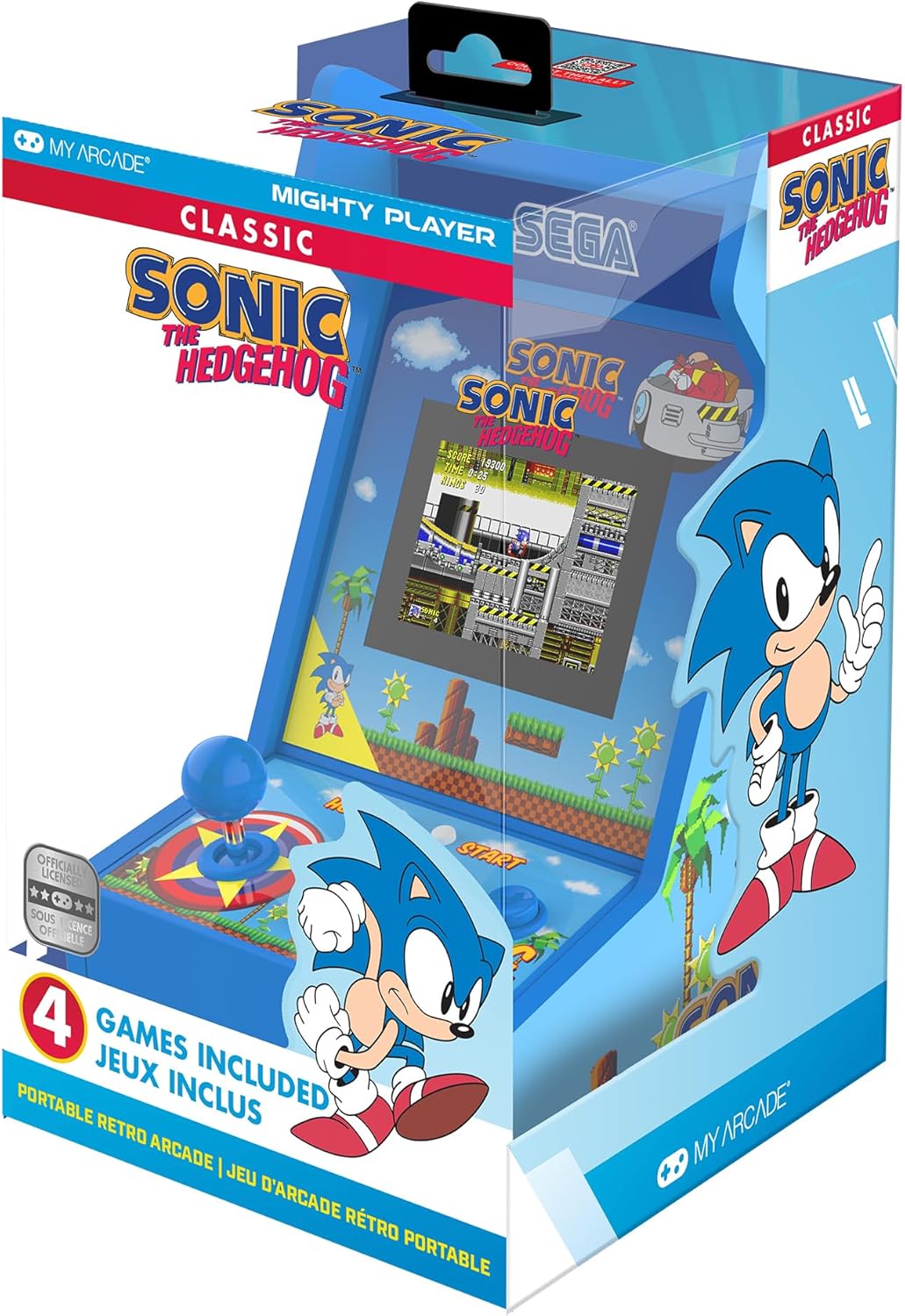 My Arcade Sonic The Hedgehog Mighty Player: Sega Retro Arcades, Sonic Games, 4 Classic Sega Games in 1, Sonic Toys, 11 Inch Arcade Gaming