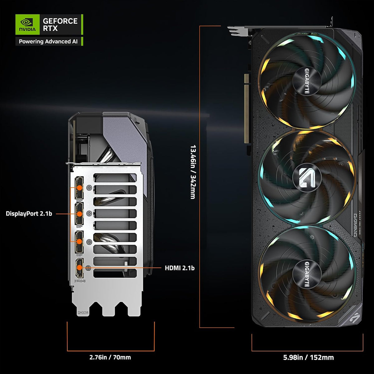 GIGABYTE GeForce RTX 5090 Gaming OC 32G Graphics Card, WINDFORCE Cooling System, 32GB 512-bit GDDR7, by NVIDIA, DisplayPort & HDMI - Video Output Interface, GV-N5090GAMING OC-32GD Video Card