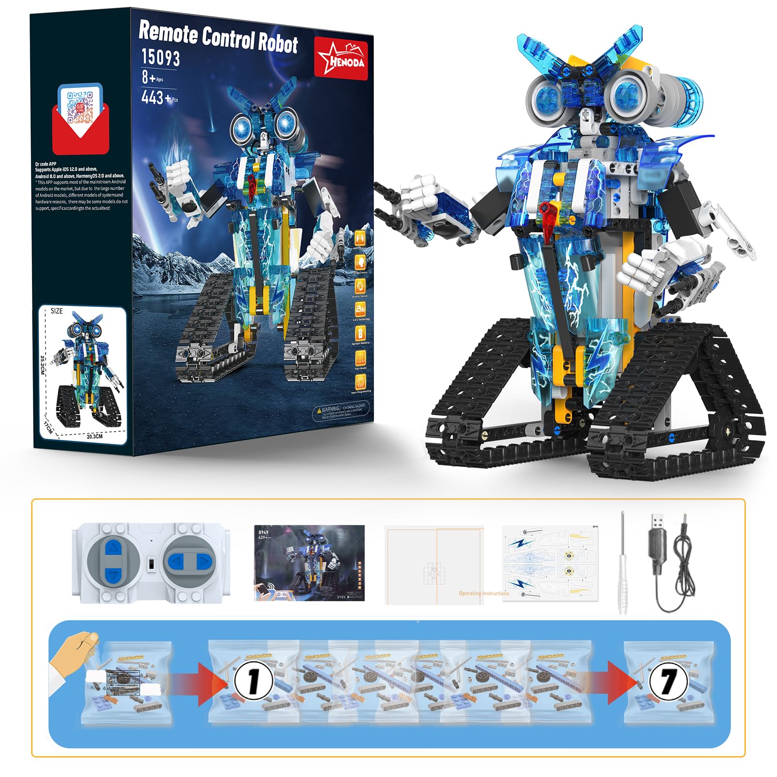 Robot Toys for 8-16 Year Old Boys Girls Kids with APP or Remote Control Science Programmable Building Block Kit, STEM Projects Educational Birthday Gifts