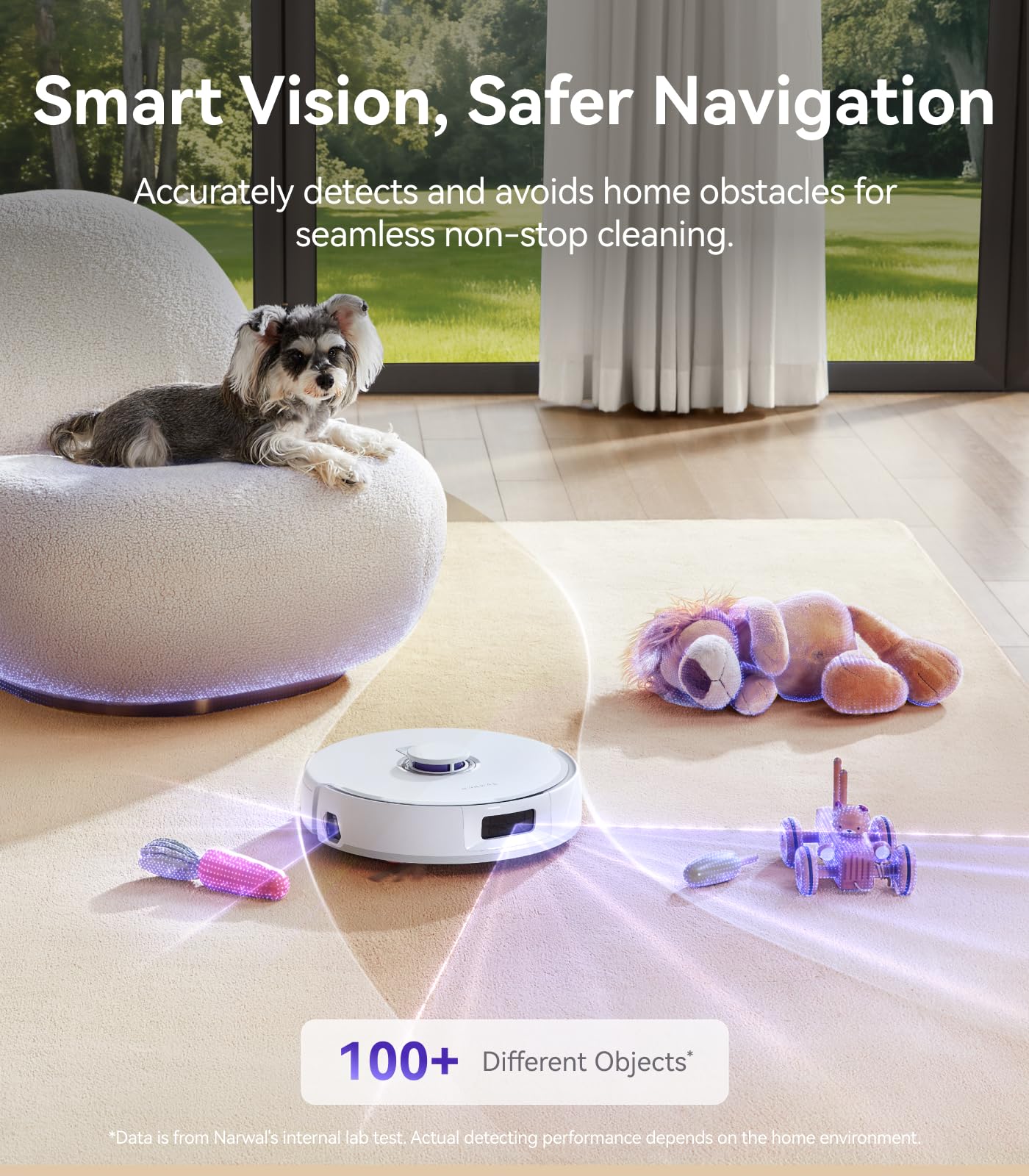 NARWAL Freo Z10 Turbo Robot Vacuum and Mop Combo, 25000Pa Suction, Edge-to-Edge Cleaning, Tangle-Free for Pet Hair, Auto Mop Wash, Smart Avoidance, Self-Emptying, for Carpet & Hard Floors, White