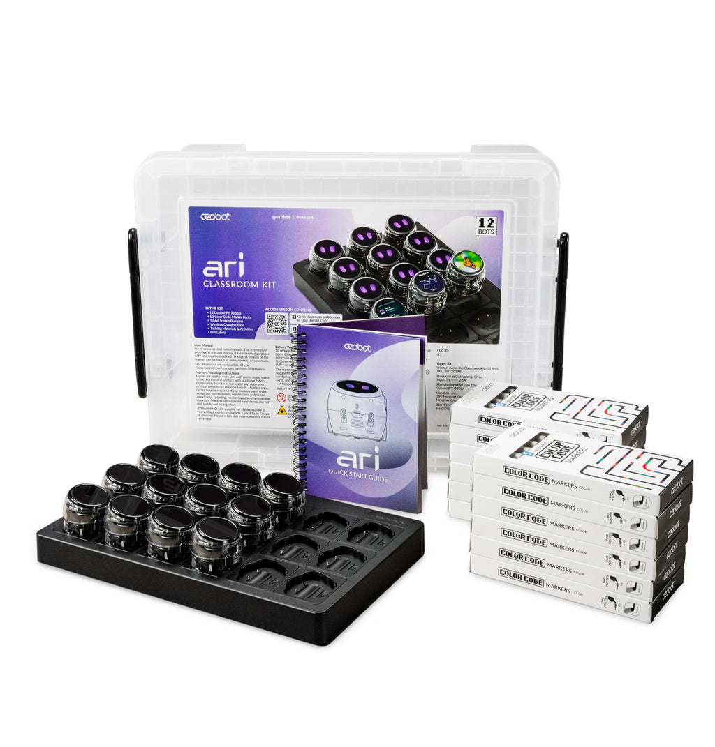 Ozobot Ari Entry Kit | Interactive Learning Robot with Touch Screen, ToF Sensor, Accelerometer, Gyroscope, and AI Integration | Hands-On STEM Education for Classrooms and Homeschool