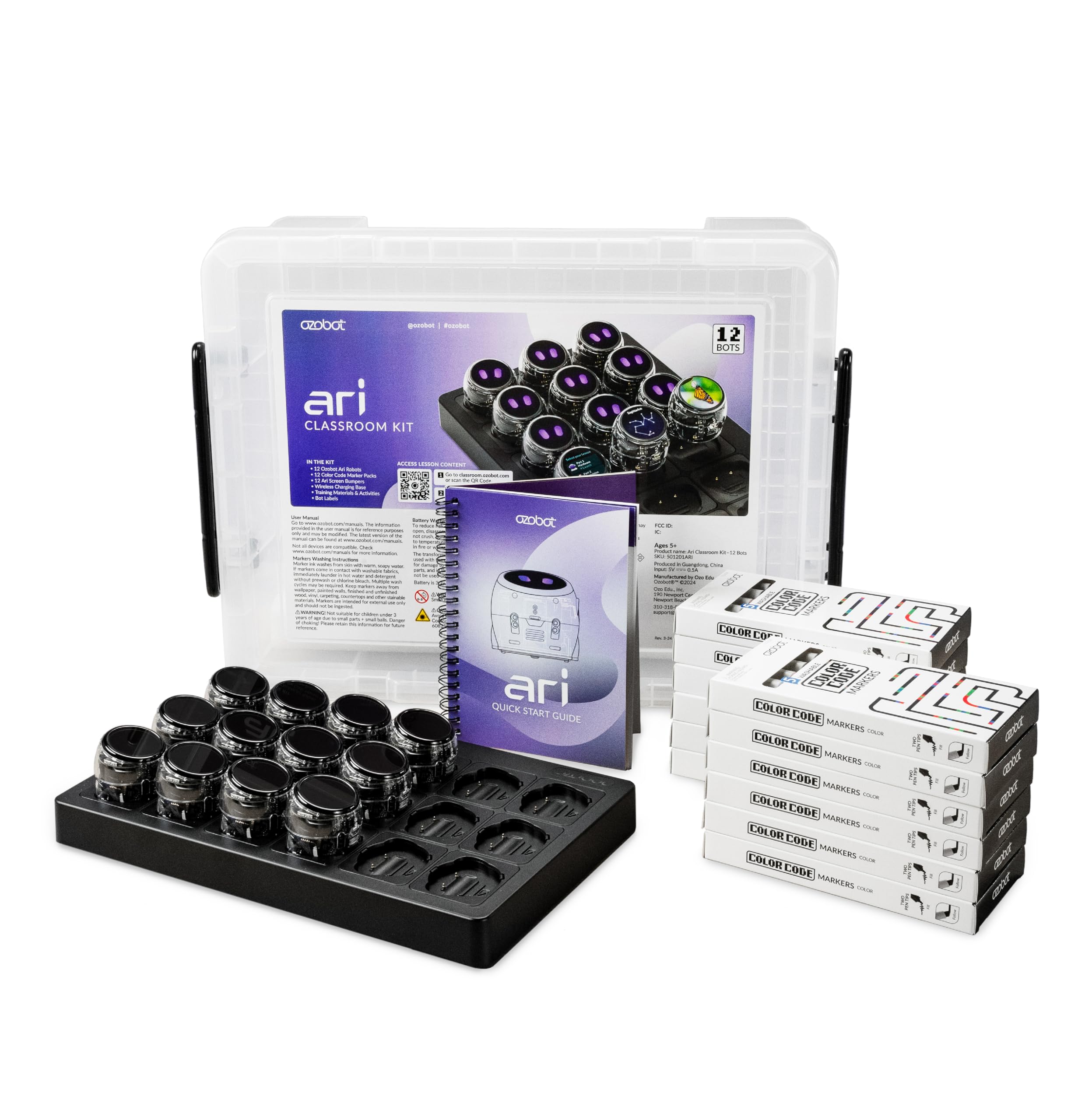 Ozobot Ari Entry Kit | Interactive Learning Robot with Touch Screen, ToF Sensor, Accelerometer, Gyroscope, and AI Integration | Hands-On STEM Education for Classrooms and Homeschool