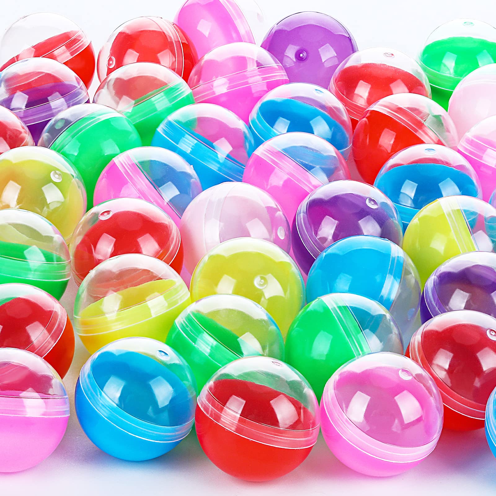 Sosation 150 Pcs 1.77 Inch Gumball Vending Machine Capsules Empty Round Plastic Containers for Prizes Party Favors (Stylish Color)